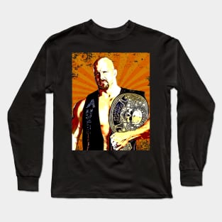 Stone Cold  Steve Austin // Retro Comics Style Long Sleeve T-Shirt